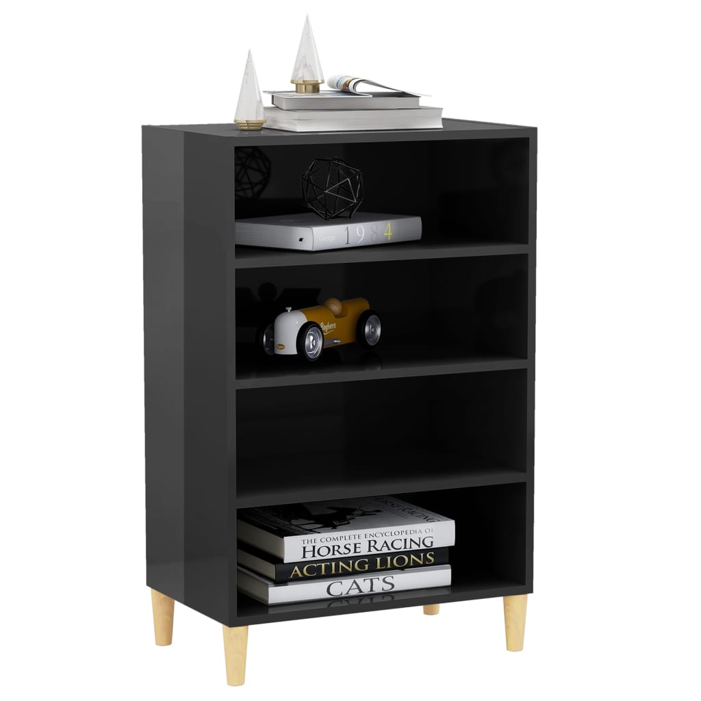 Credenza Grigio Lucido 57x35x90 cm in Legno Multistrato - homemem39