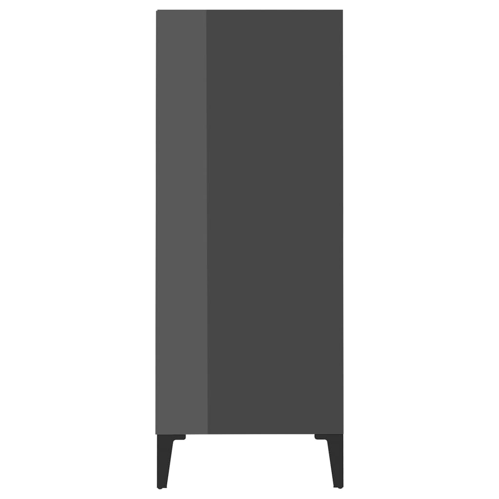 Credenza Grigio Lucido 57x35x90 cm in Legno Multistrato - homemem39