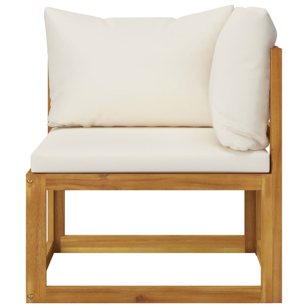 Panchina da Giardino a 2 Posti con Cuscini Bianco Crema - homemem39