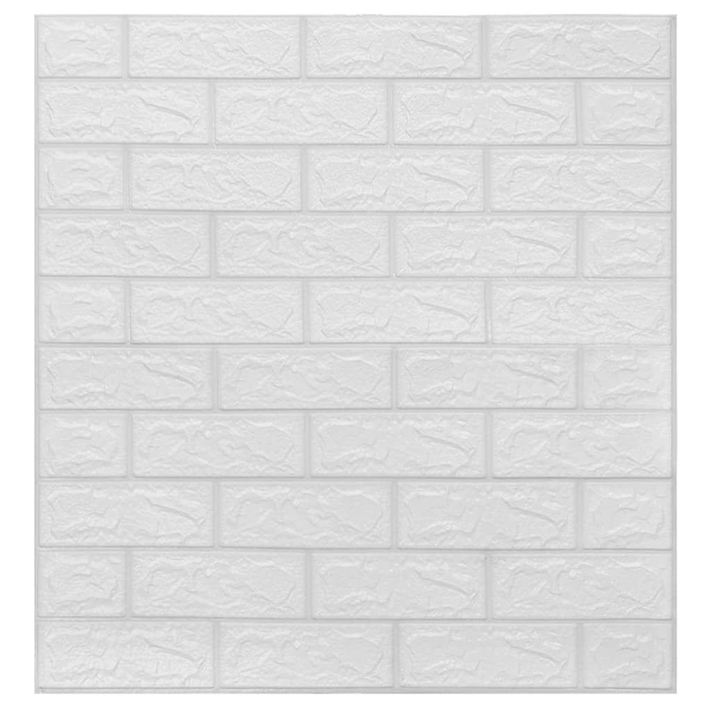 Carta da parati 3D Motivo a Mattoni Autoadesiva 10 pz Bianca - homemem39