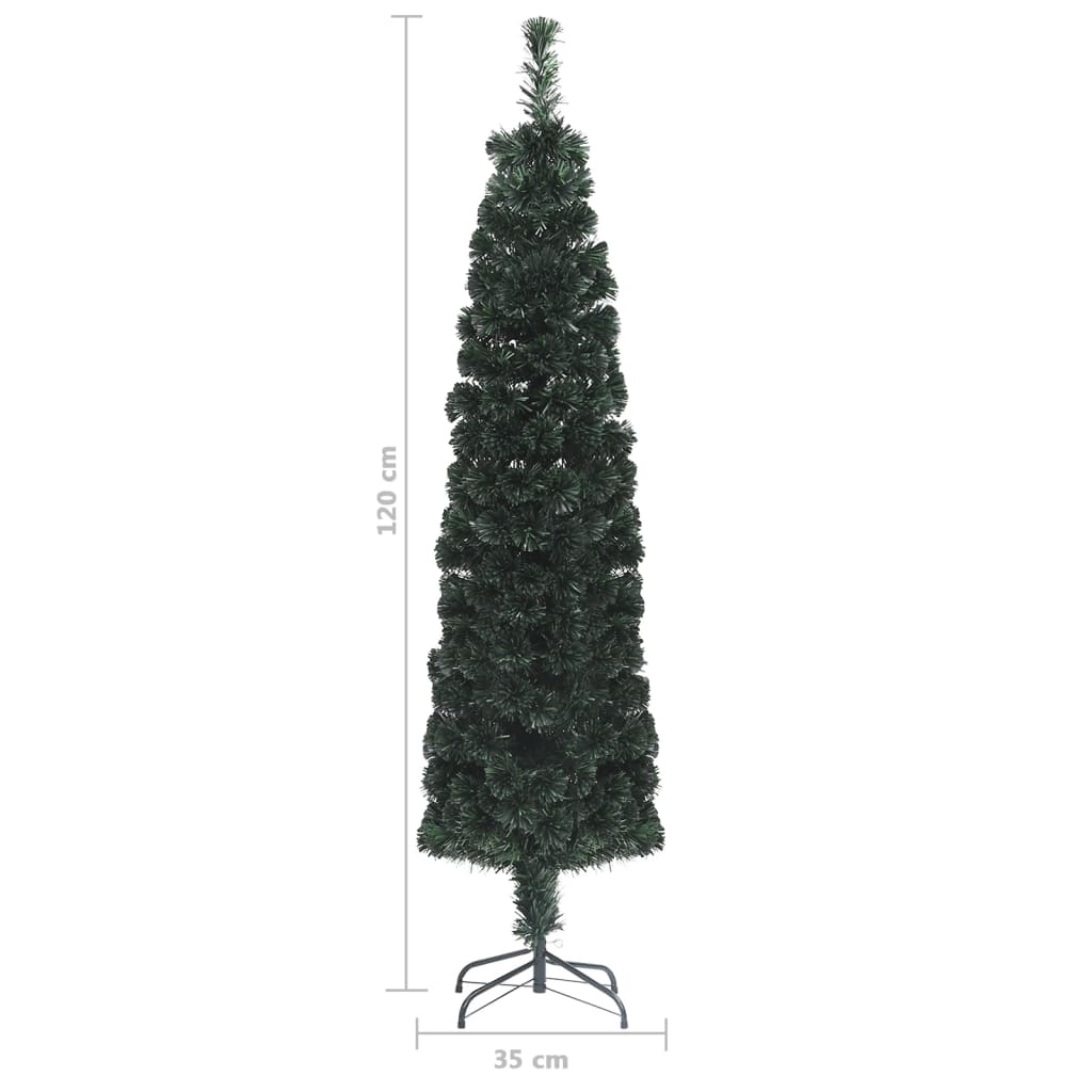Albero Natale Artificiale Sottile Supporto 120 cm Fibra Ottica