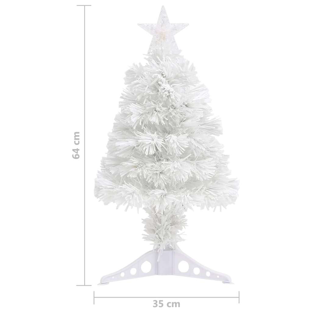Albero Natale Preilluminato Bianco 64 cm in Fibra Ottica