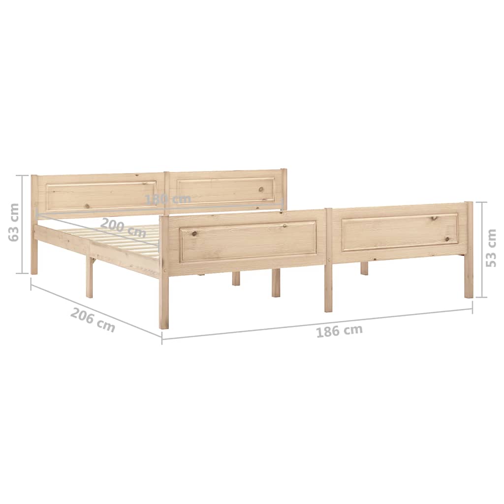Giroletto senza Materasso 180x200 cm in Legno Massello di Pino | homemem39