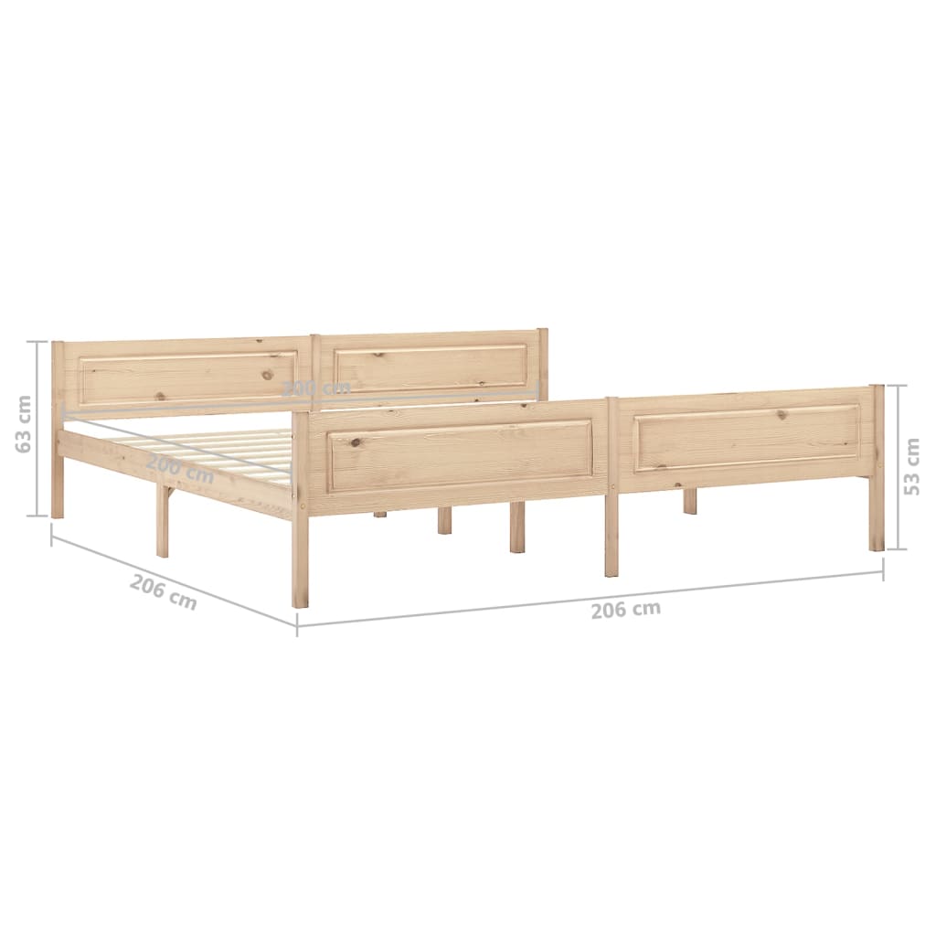 Giroletto senza Materasso 200x200 cm in Legno Massello Pino | homemem39