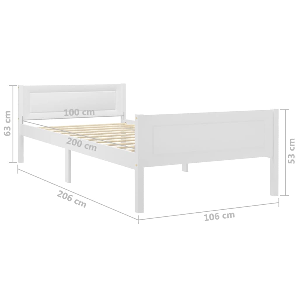 Giroletto Bianco in Legno Massello di Pino 100x200 cm | homemem39