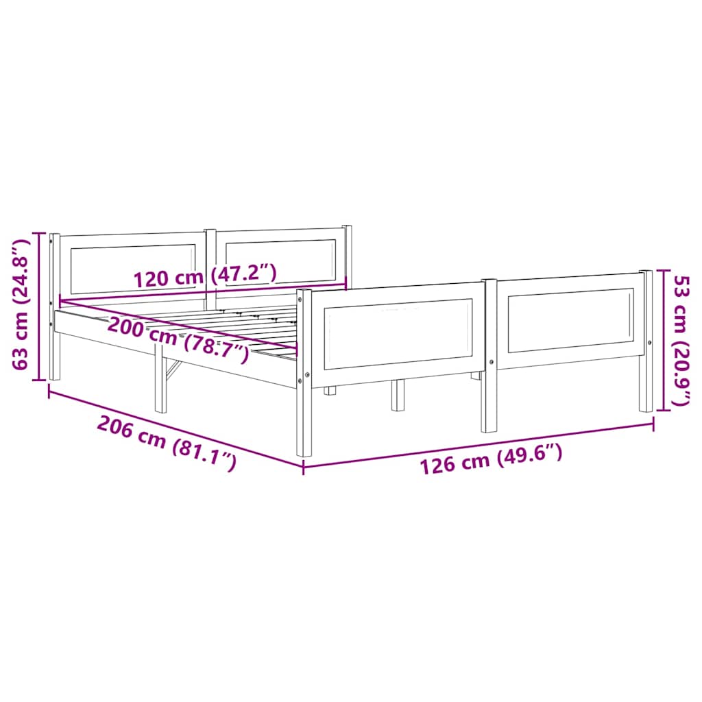 Giroletto Grigio in Legno Massello di Pino 120x200 cm | homemem39