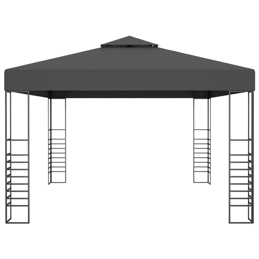 Gazebo con Stringa di Luci LED 3x4 m Antracite - homemem39