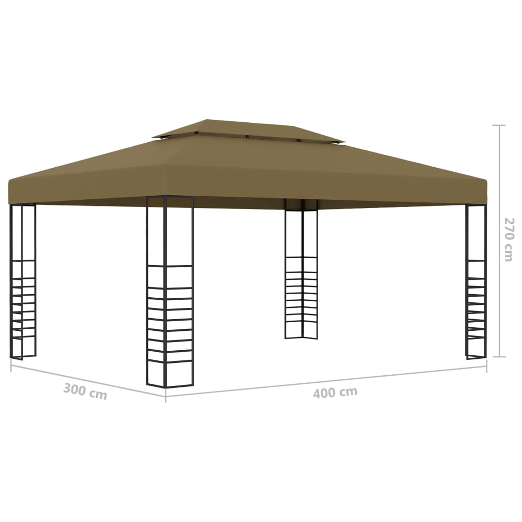 Gazebo con Luci LED a Stringa 3x4 m Grigio Talpa | homemem39