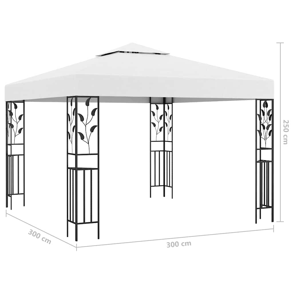 Gazebo con Luci LED a Stringa 3x3 m Bianco | homemem39
