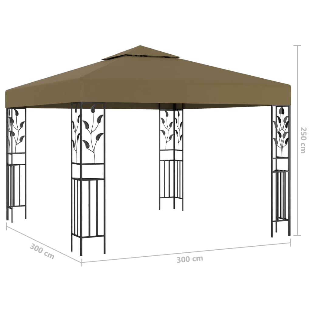 Gazebo con Luci LED a Stringa 3x3 m Grigio Talpa | homemem39