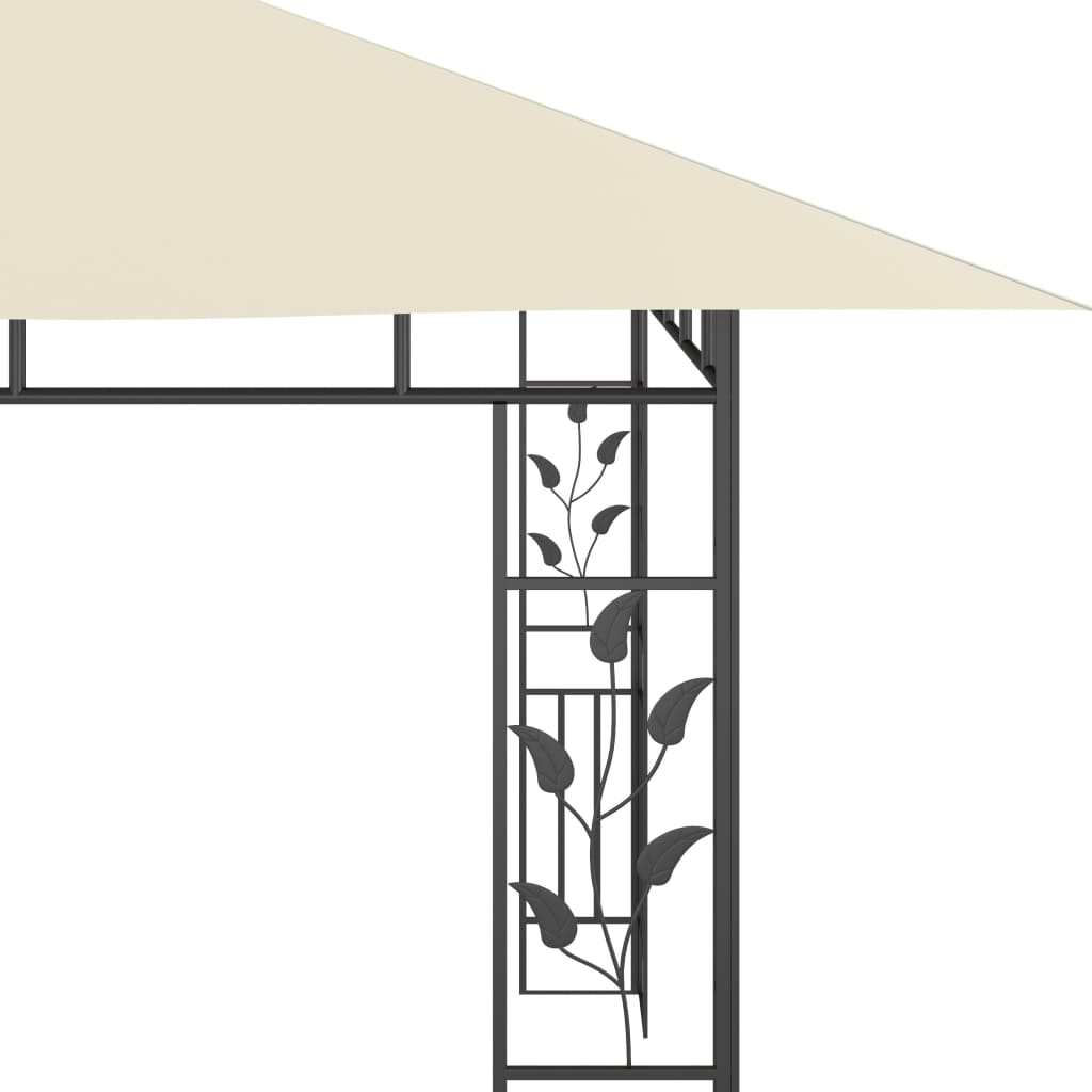 Gazebo con Zanzariera e Luci LED 4x3x2,73 m Crema - homemem39
