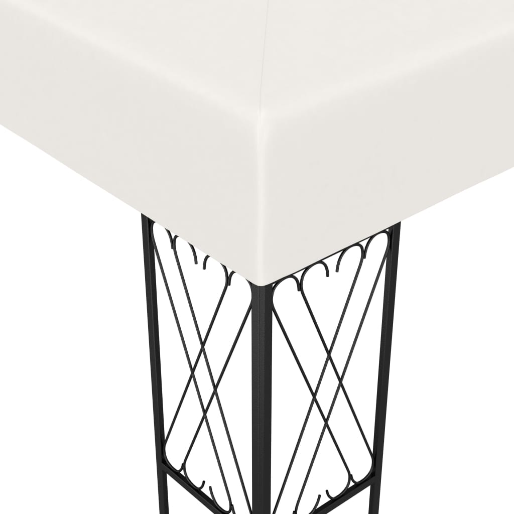 Gazebo con Stringa di Luci LED 3x3 m in Tessuto Crema - homemem39
