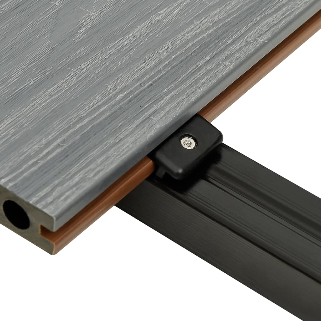Listoni Decking WPC con Accessori Marroni e Grigi 20m² 2,2 m - homemem39