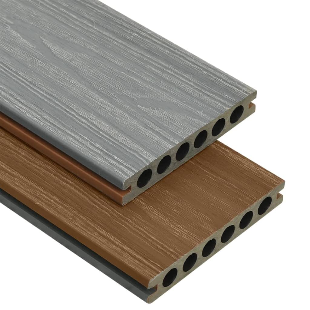 Listoni Decking WPC con Accessori Marroni e Grigi 36 m² 2,2 m - homemem39