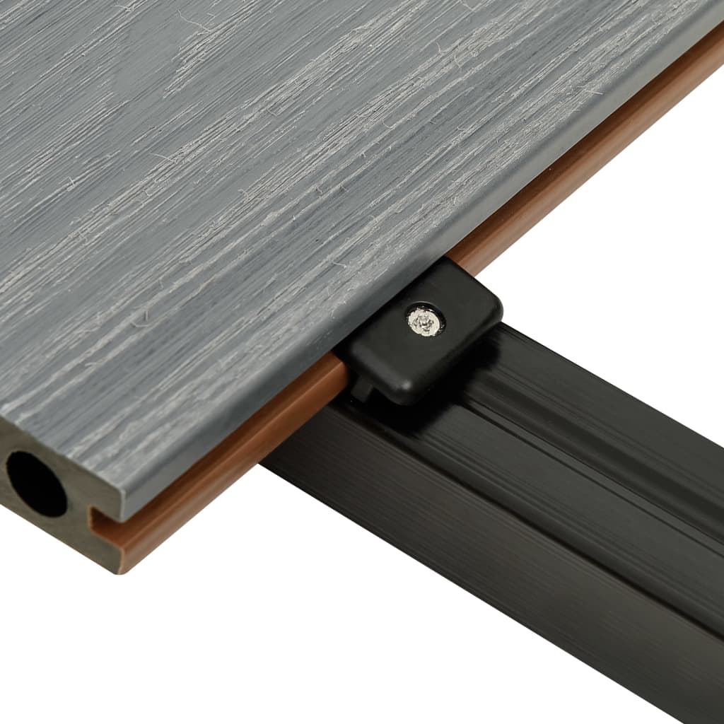 Listoni Decking WPC con Accessori Marroni e Grigi 36 m² 2,2 m - homemem39