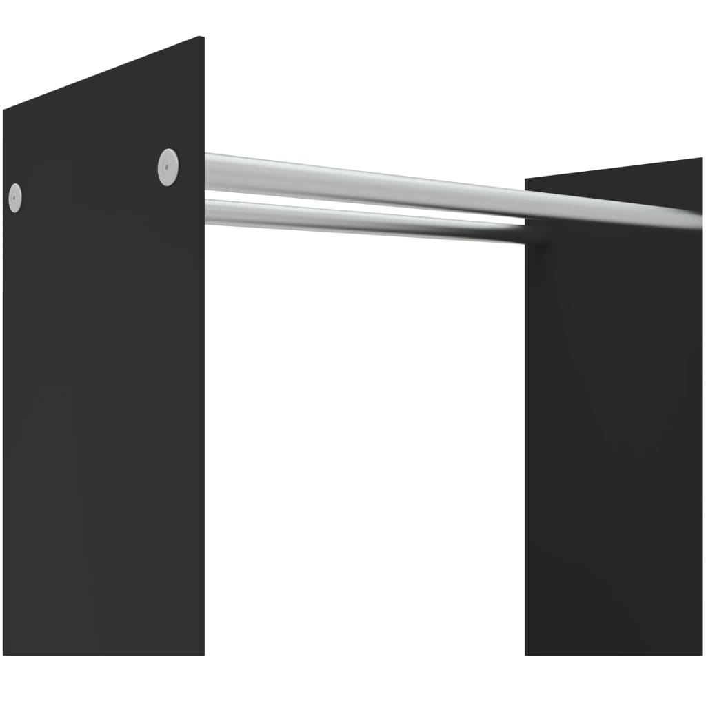 Porta Legna Nero 80x35x100 cm in Vetro Temperato - homemem39