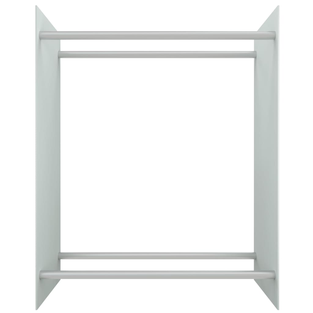 Porta Legna Bianco 80x35x100 cm in Vetro Temperato - homemem39