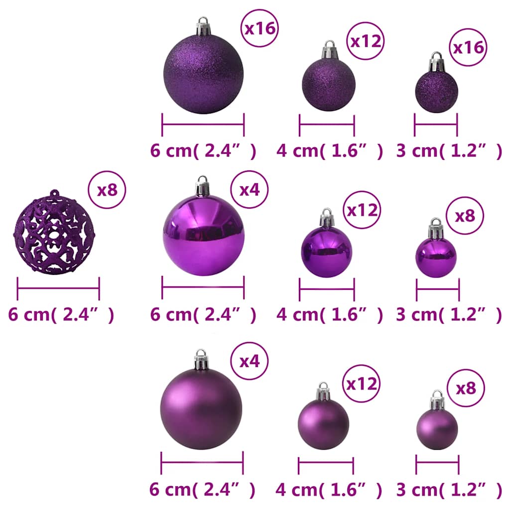 Set Palline di Natale 100 pz Viola | homemem39