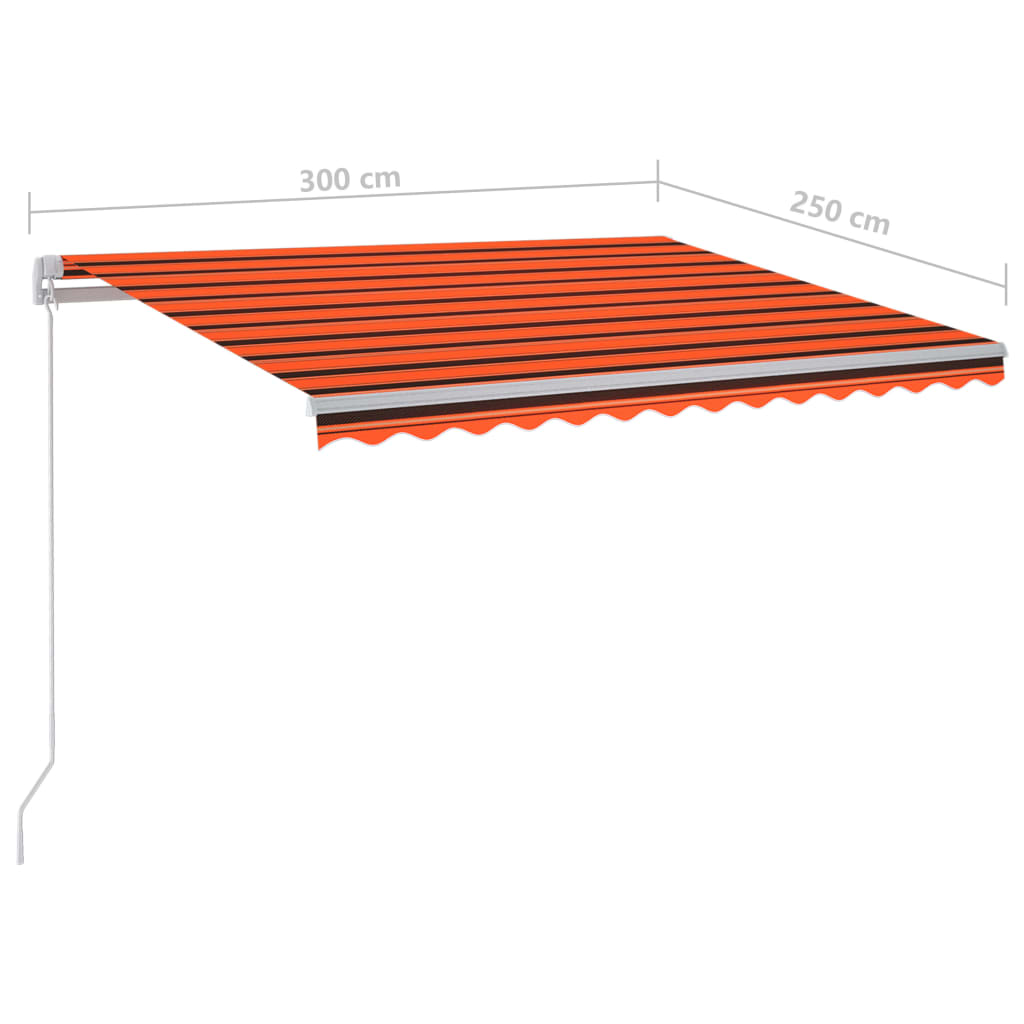 Tenda da Sole Manuale con LED 300x250cm Arancione e Marrone | homemem39
