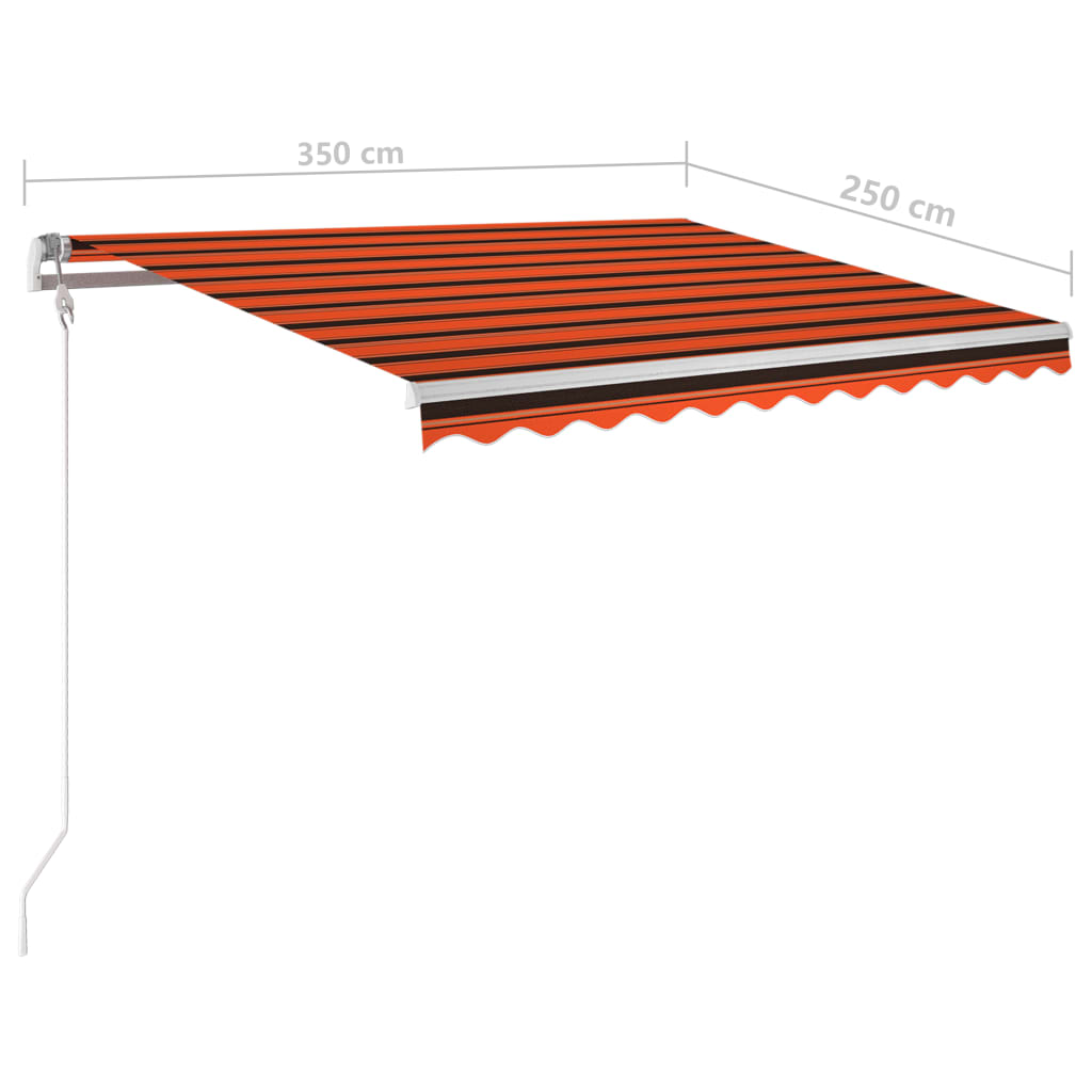 Tenda Automatica Sensore Vento e LED 350x250 cm Arancio Marrone | homemem39