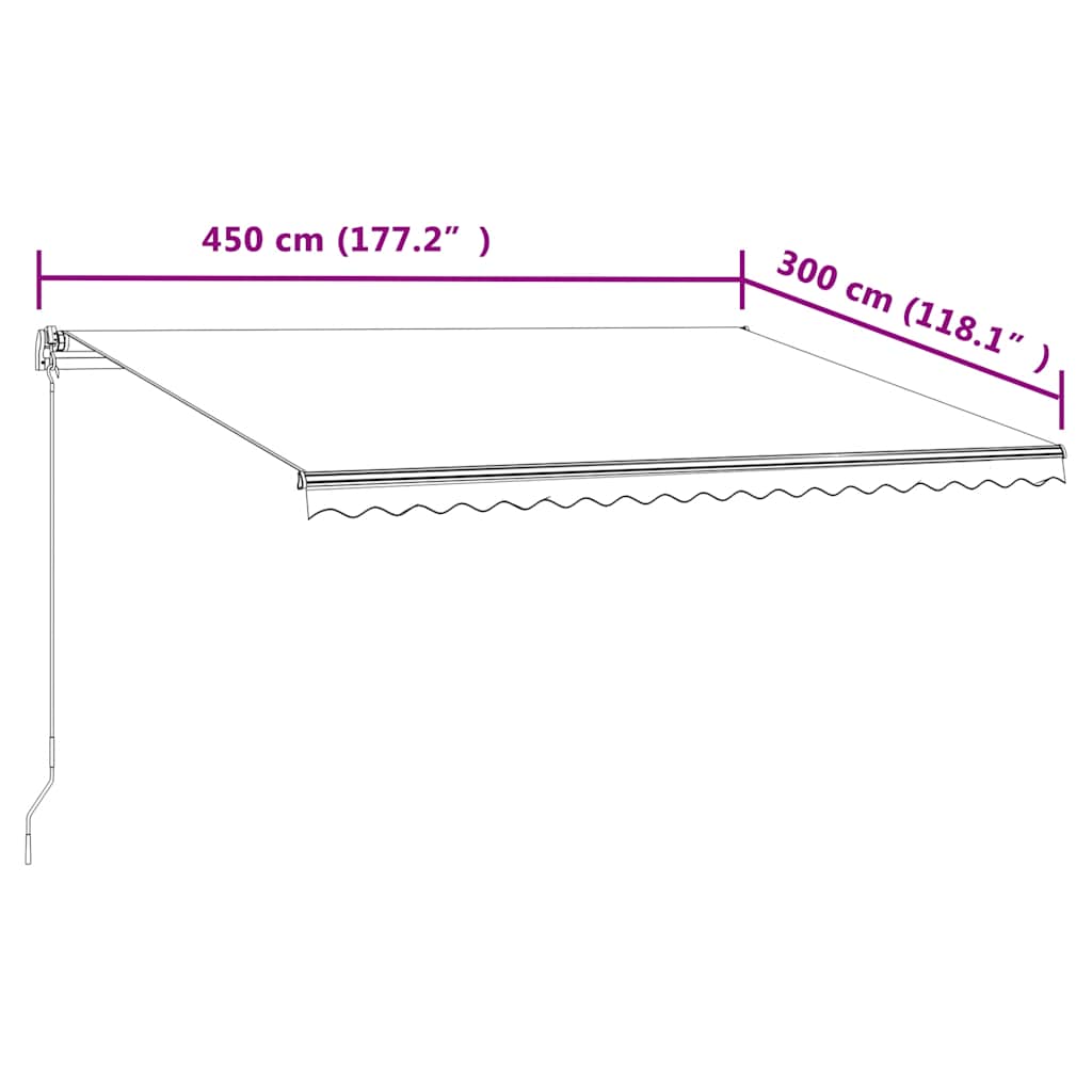 Tenda da Sole Retrattile Automatica 450x300 cm Crema | homemem39
