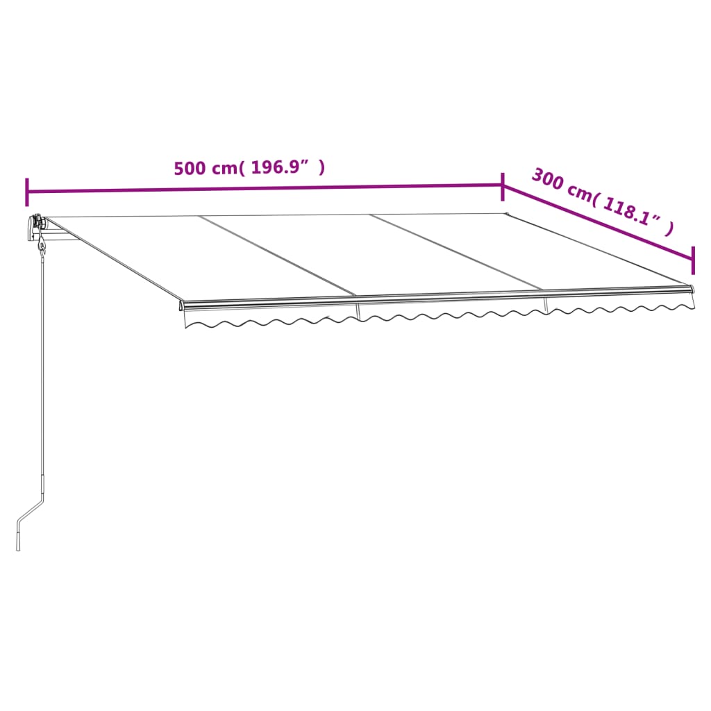 Tenda da Sole Retrattile Automatica 500x300 cm Crema | homemem39