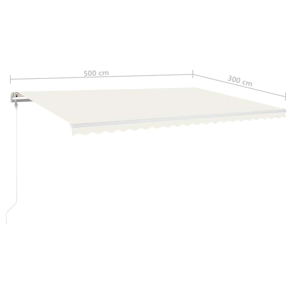 Tenda Automatica Sensore Vento e LED 500x300 cm Crema