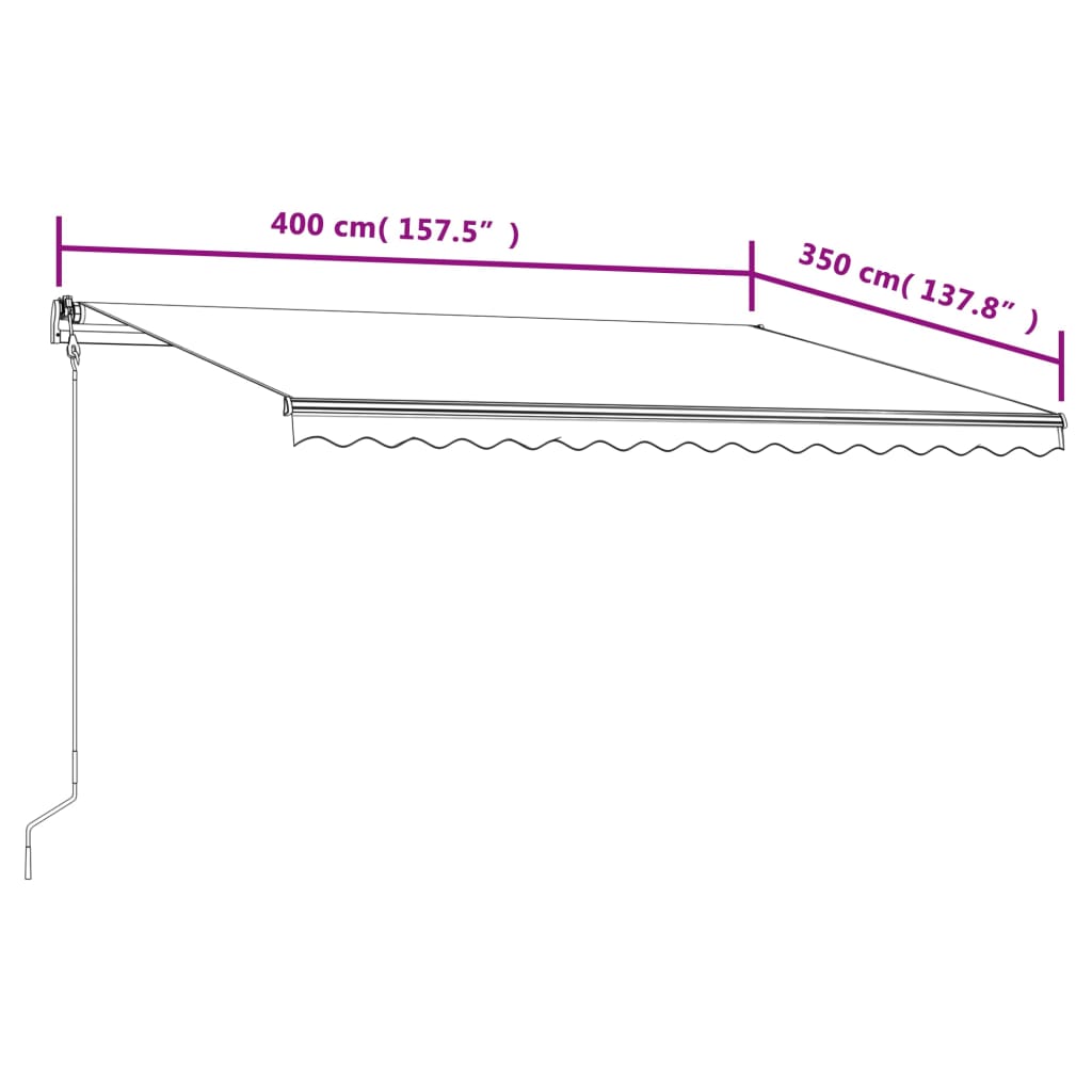 Tenda da Sole Retrattile Automatica 400x350 cm Gialla e Bianca | homemem39