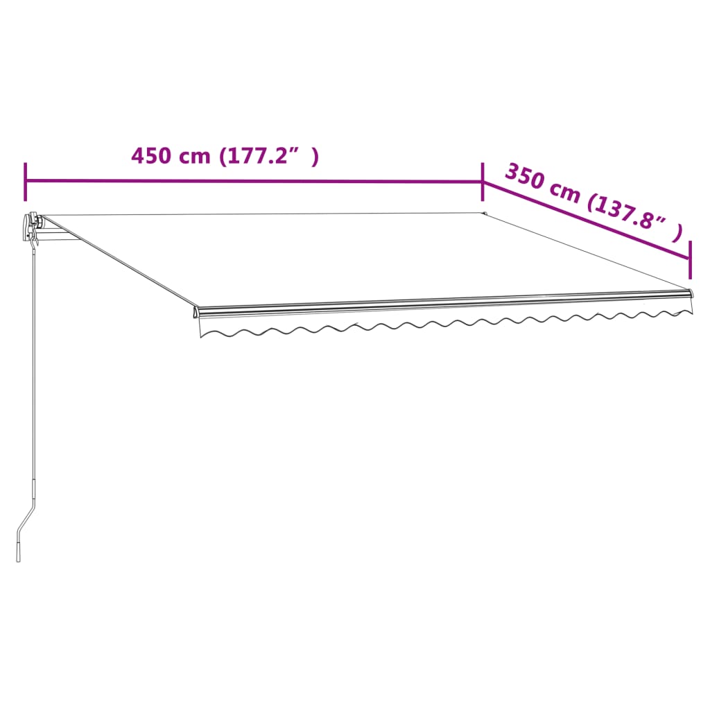 Tenda da Sole Retrattile Automatica 450x350 cm Blu e Bianca | homemem39