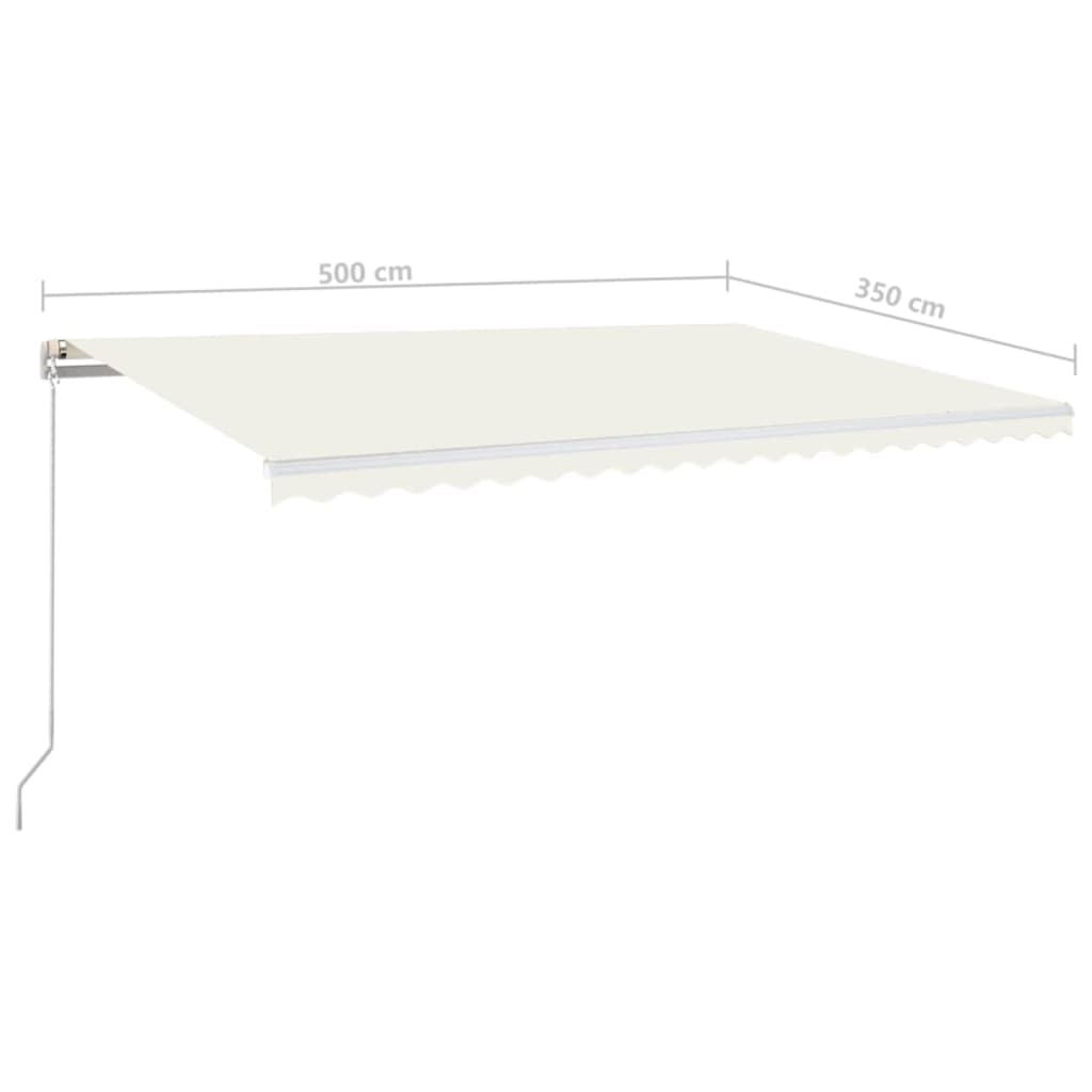 Tenda da Sole Retrattile Manuale 500x350 cm Crema | homemem39