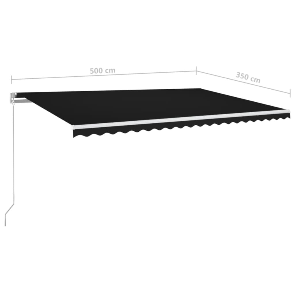 Tenda da Sole Retrattile Manuale 500x350 cm Antracite | homemem39