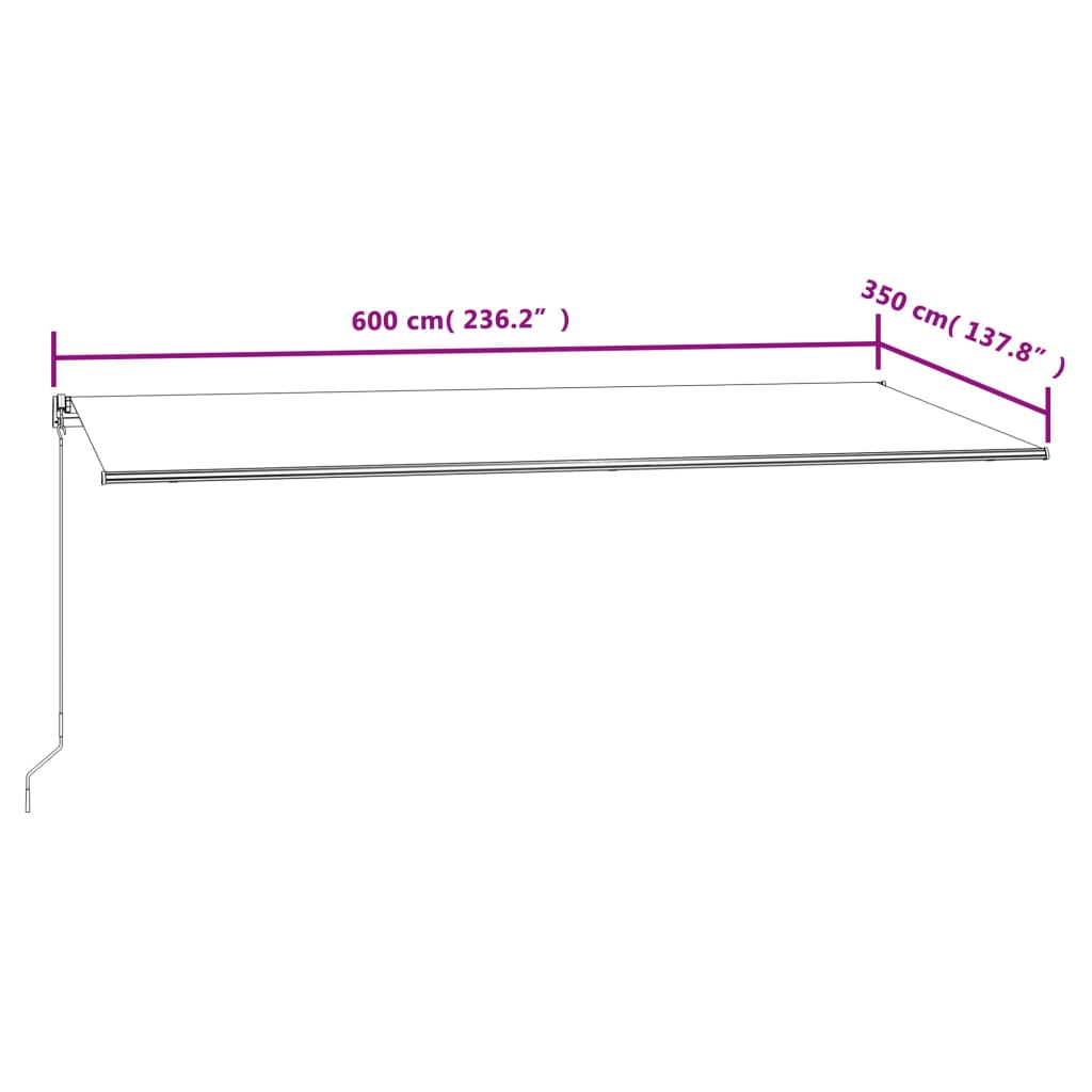 Tenda da Sole Retrattile Automatica 600x350 cm Blu e Bianca | homemem39