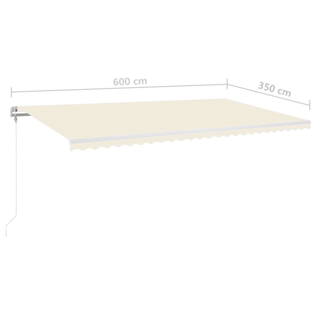 Tenda Automatica con Sensore Vento e LED 600x350 cm Crema | homemem39