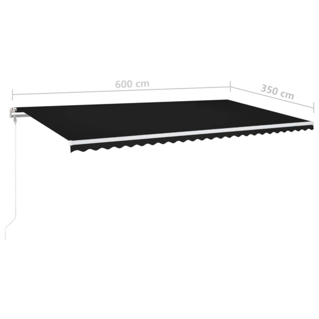Tenda Automatica con Sensore Vento e LED 600x350 cm Antracite | homemem39