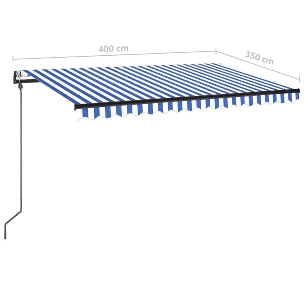 Tenda da Sole Retrattile Automatica 400x350 cm Blu e Bianca | homemem39