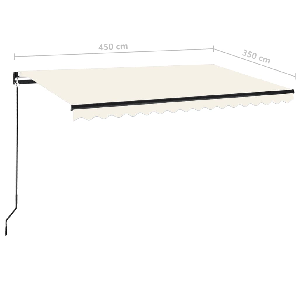 Tenda da Sole Retrattile Manuale 450x350 cm Crema | homemem39