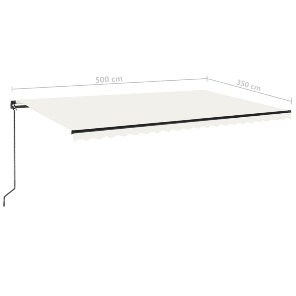 Tenda da Sole Retrattile Manuale 500x350 cm Crema | homemem39