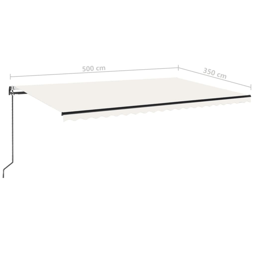 Tenda Automatica con Sensore Vento e LED 500x350 cm Crema | homemem39