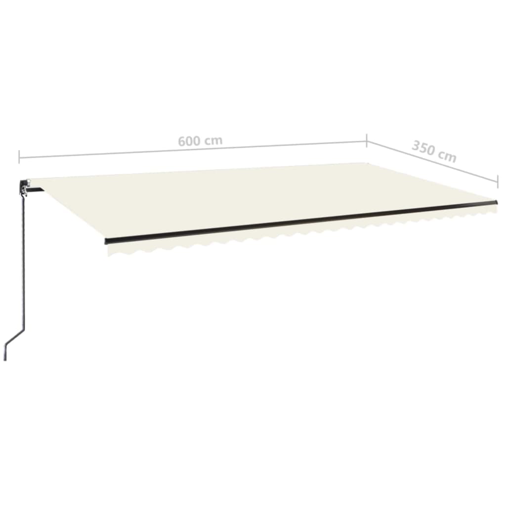 Tenda da Sole Retrattile Manuale 600x350 cm Crema | homemem39
