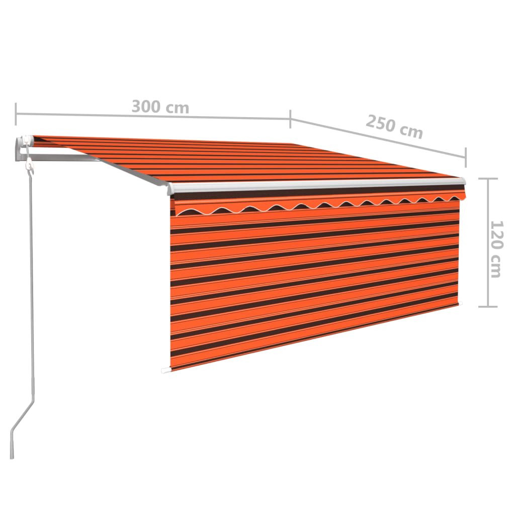 Tenda da Sole Retrattile Automatica 3x2,5m Arancione e Marrone | homemem39