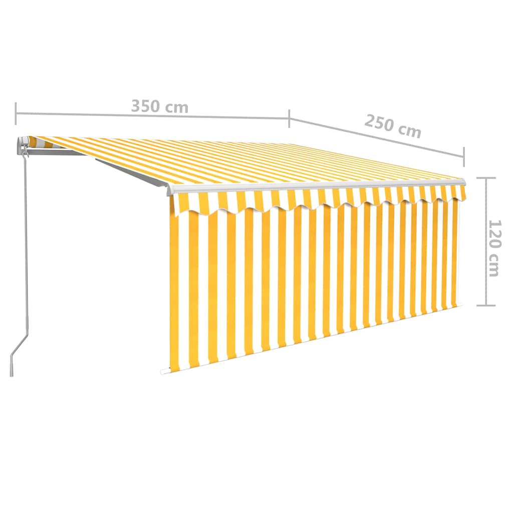 Tenda da Sole Retrattile con Parasole 3,5x2,5m Gialla e Bianca | homemem39