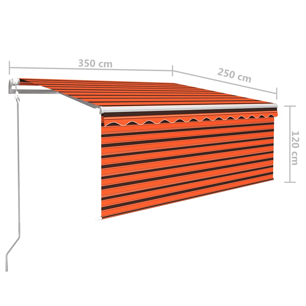 Tenda Retrattile Automatica Parasole 3,5x2,5m Arancio e Marrone | homemem39
