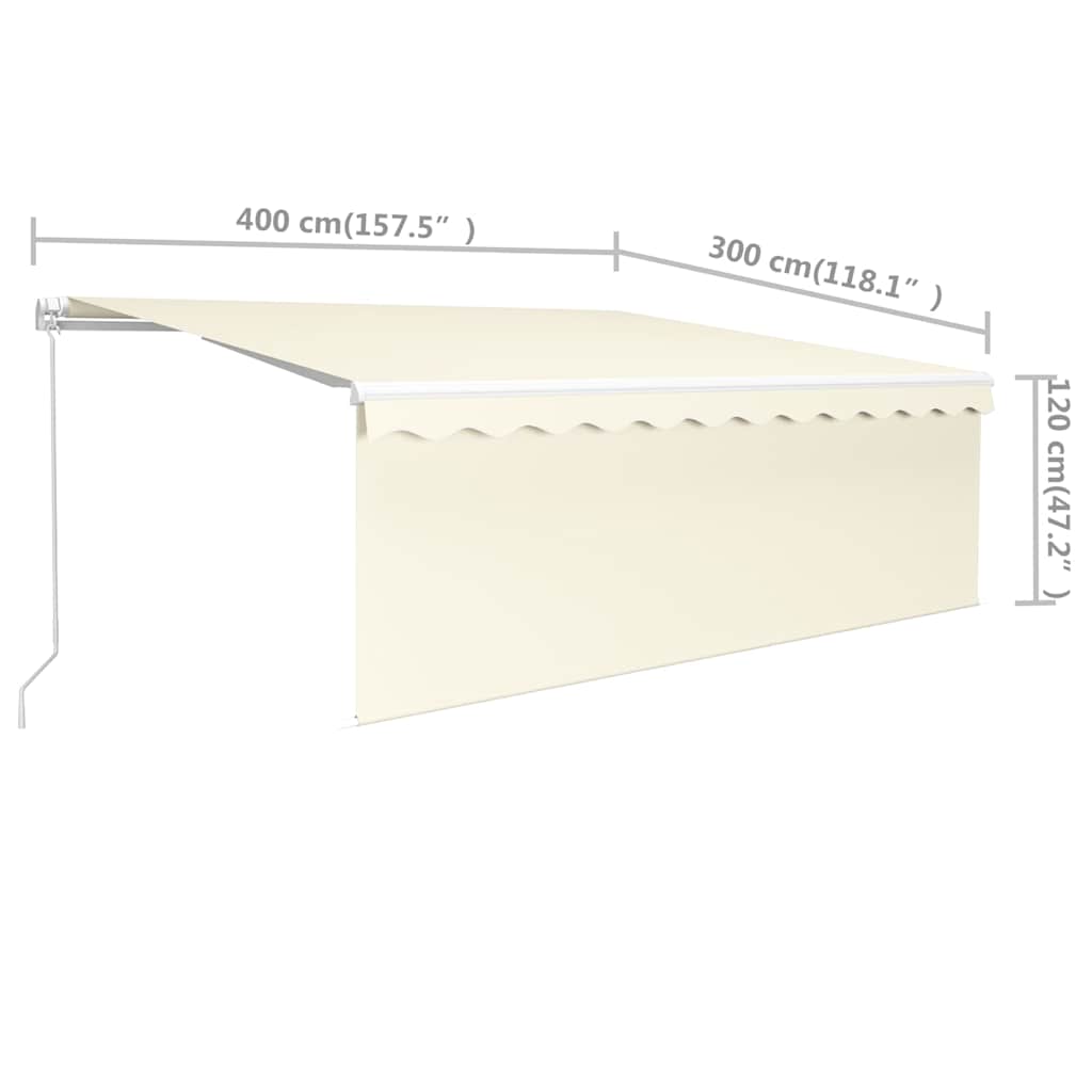Tenda da Sole Retrattile Automatica con Parasole 4x3 m Crema | homemem39