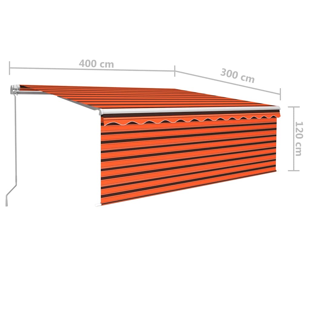 Tenda Sole Retrattile Manuale con Parasole 4x3m Arancio Marrone | homemem39
