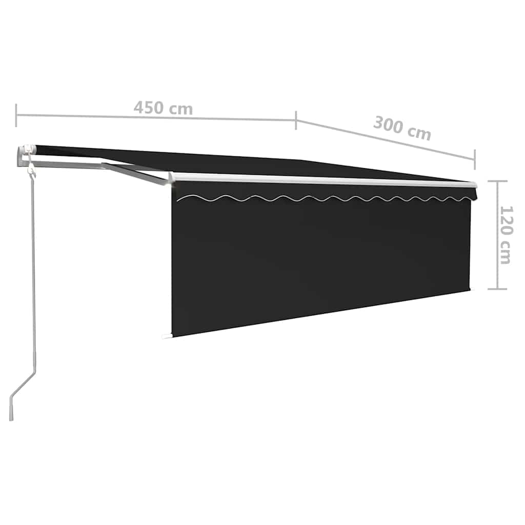 Tenda Sole Retrattile Automatica con Parasole 4,5x3m Antracite | homemem39