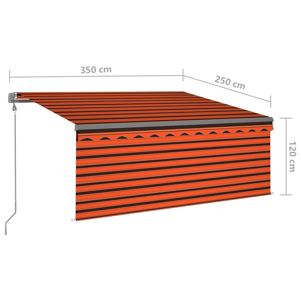 Tenda Automatica ParasoleLEDSensoreVento 3,5x2,5m ArancioMarrone | homemem39