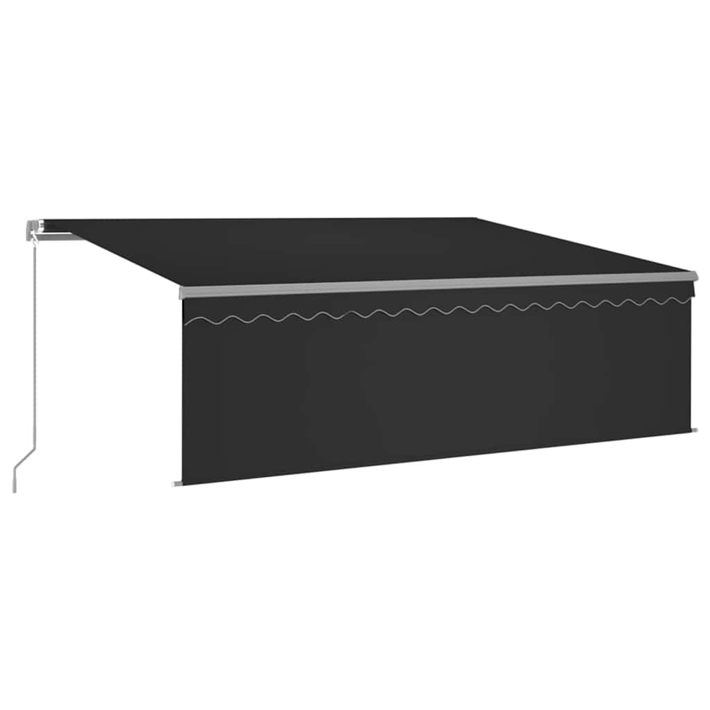 Tenda da Sole Retrattile Manuale con LED 4x3 m Antracite | homemem39