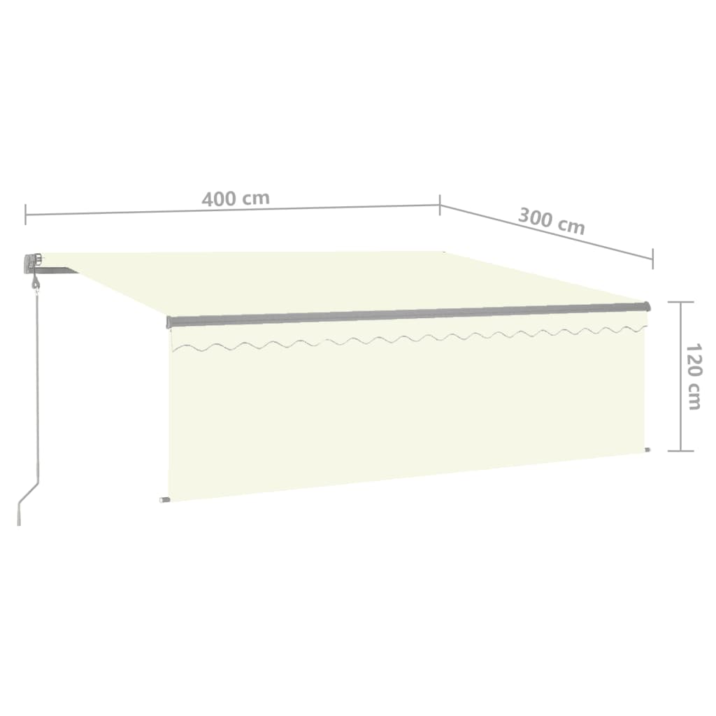 Tenda Automatica con Parasole LED e Sensore Vento 4x3 m Crema - homemem39
