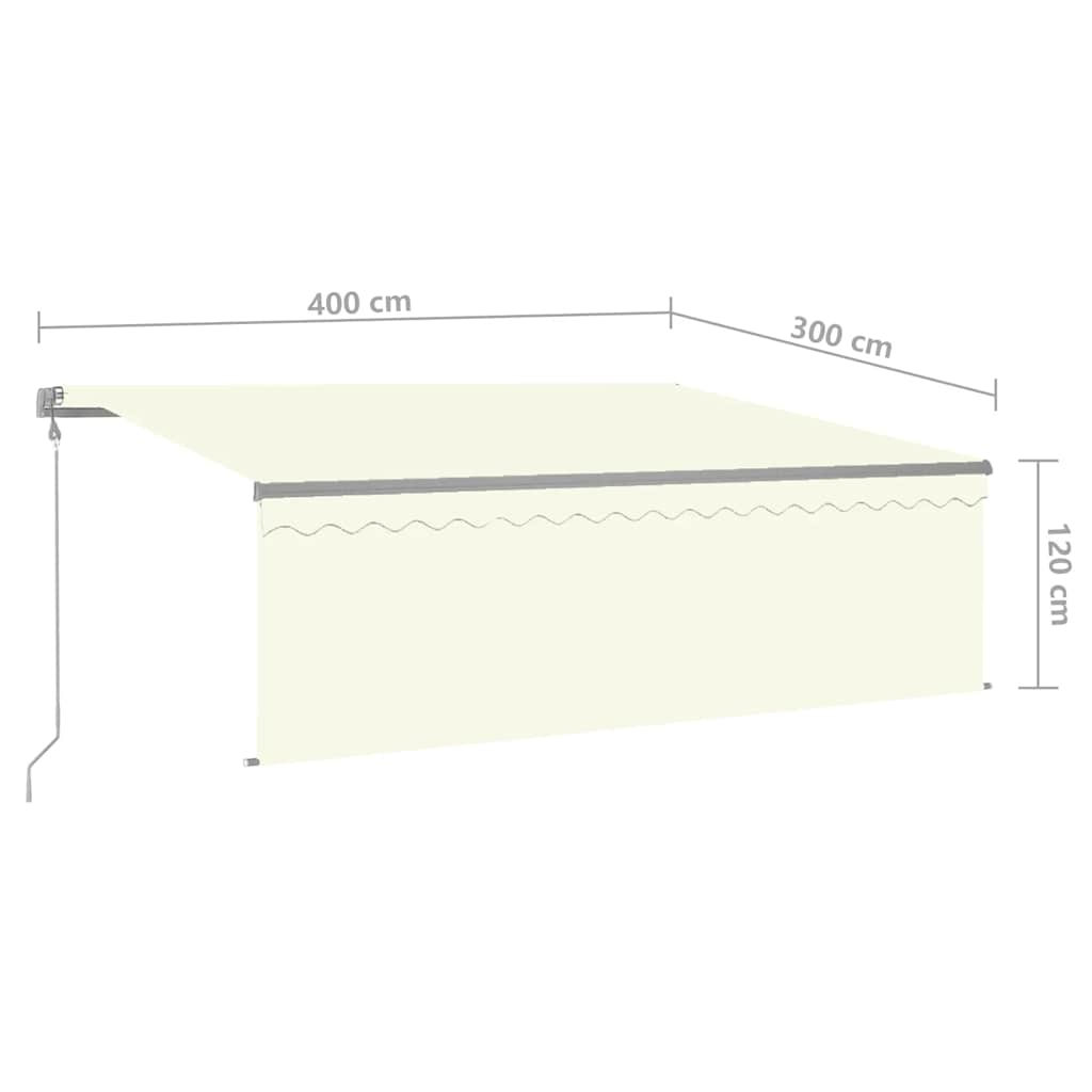Tenda Automatica con Parasole LED e Sensore Vento 4x3 m Crema - homemem39