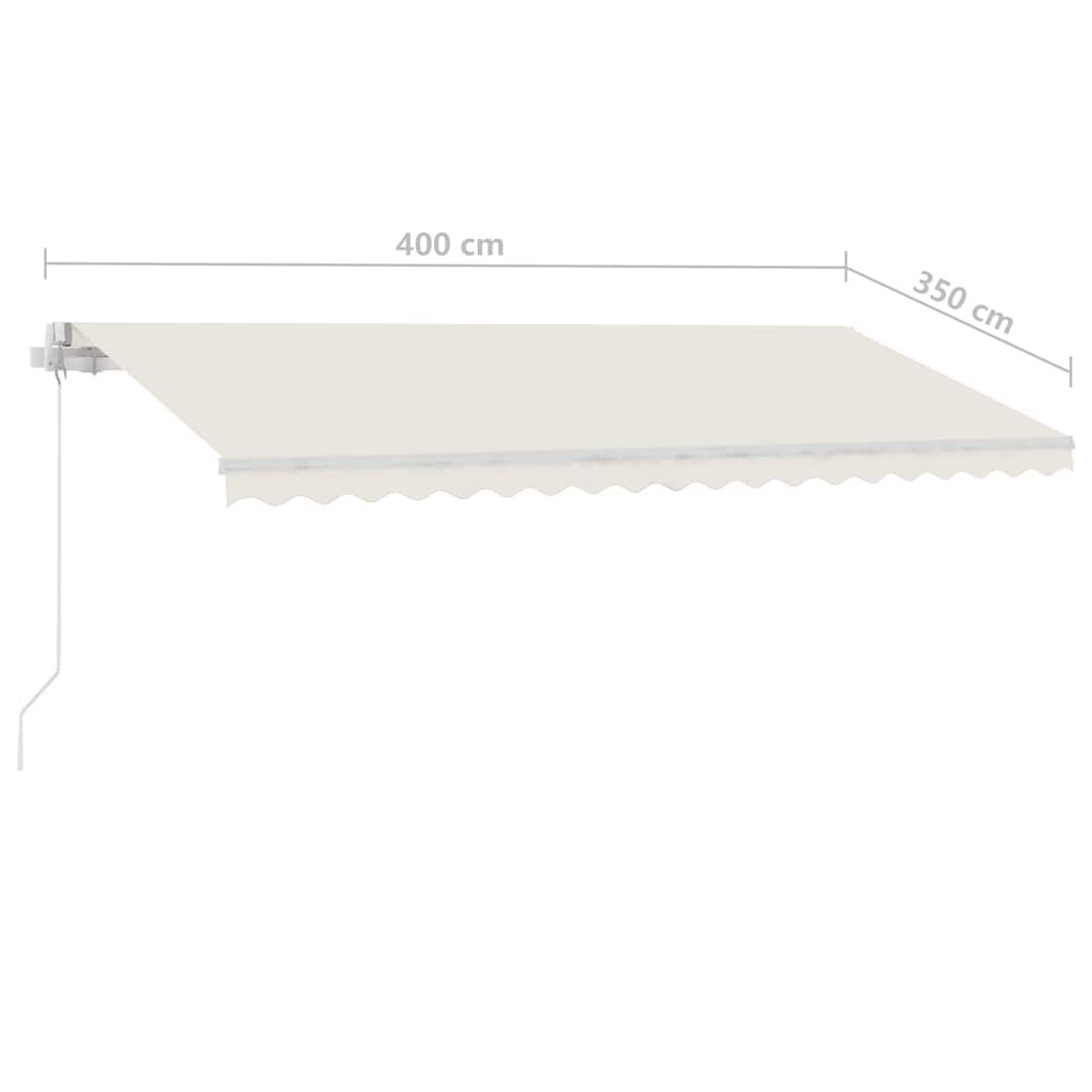 Tenda da Sole Retrattile Manuale con LED 400x350 cm Crema - homemem39